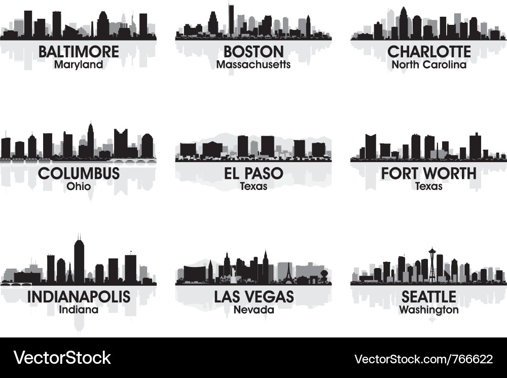 City Skylines - United States vector image