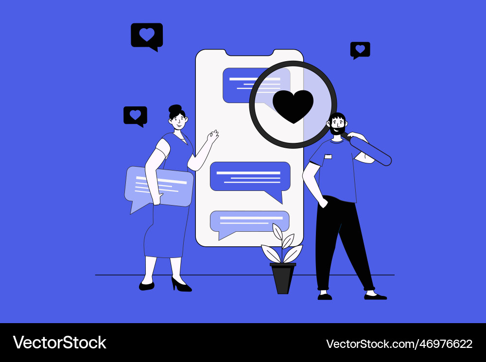Comments web concept with character scene in flat Comments web concept with character scene in flat vector image