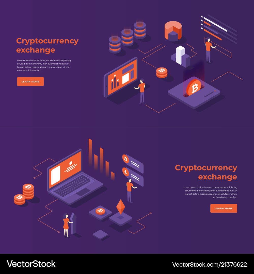 Cryptocurrency Blockchain Isometric vector image