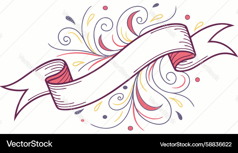 Elegant ribbon with flowing abstract patterns Vector Image