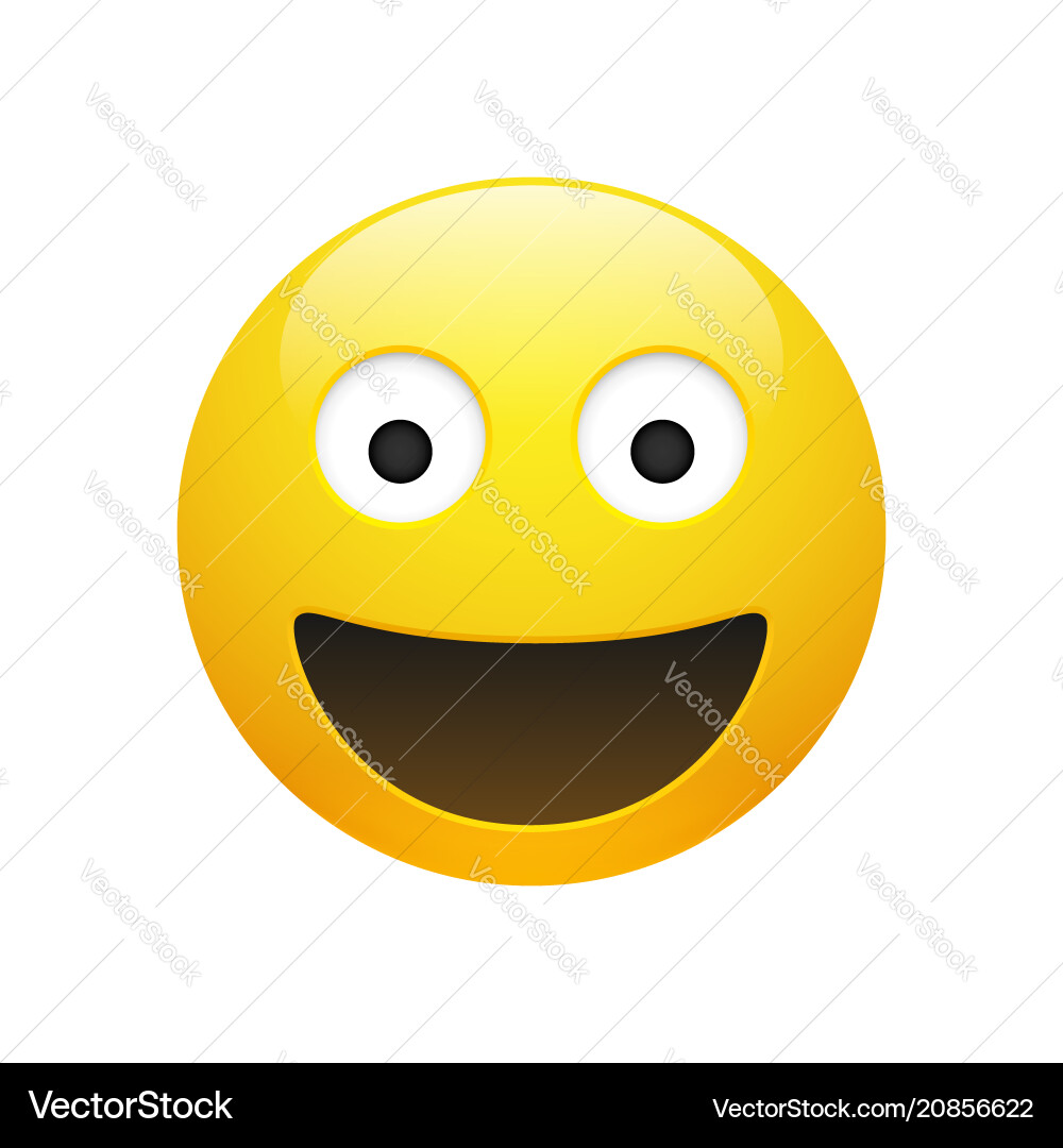 Emoji yellow smiley face with eyes Emoji yellow smiley face with eyes vector image