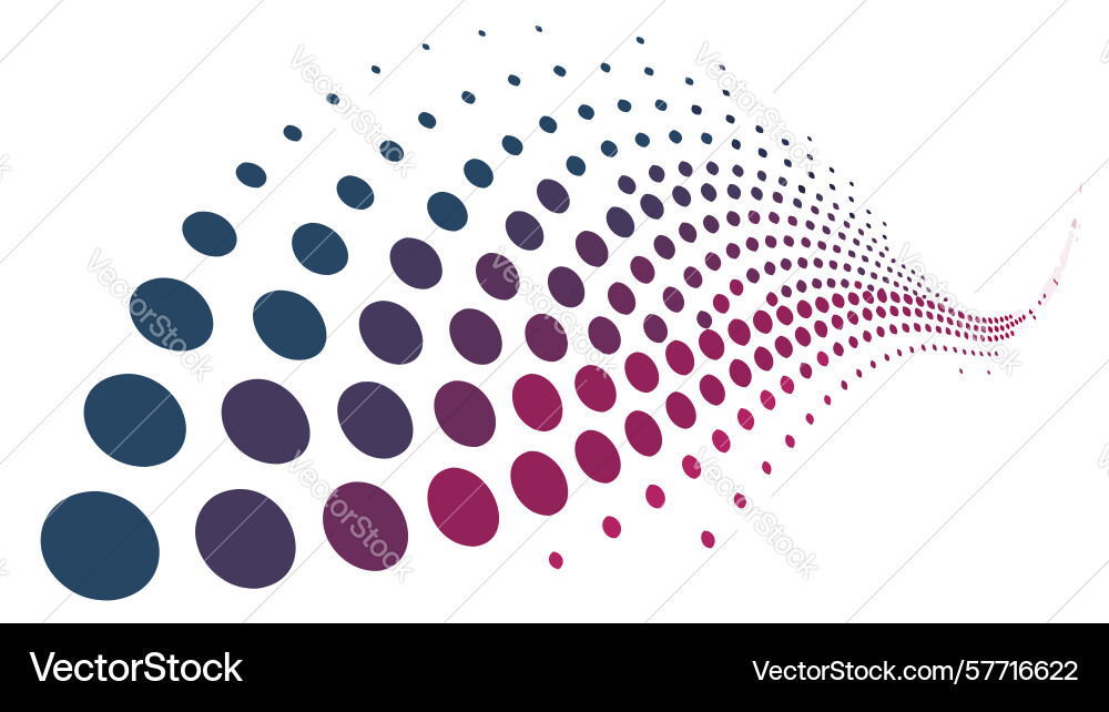 Flowing halftone dots pattern abstract digital vector image