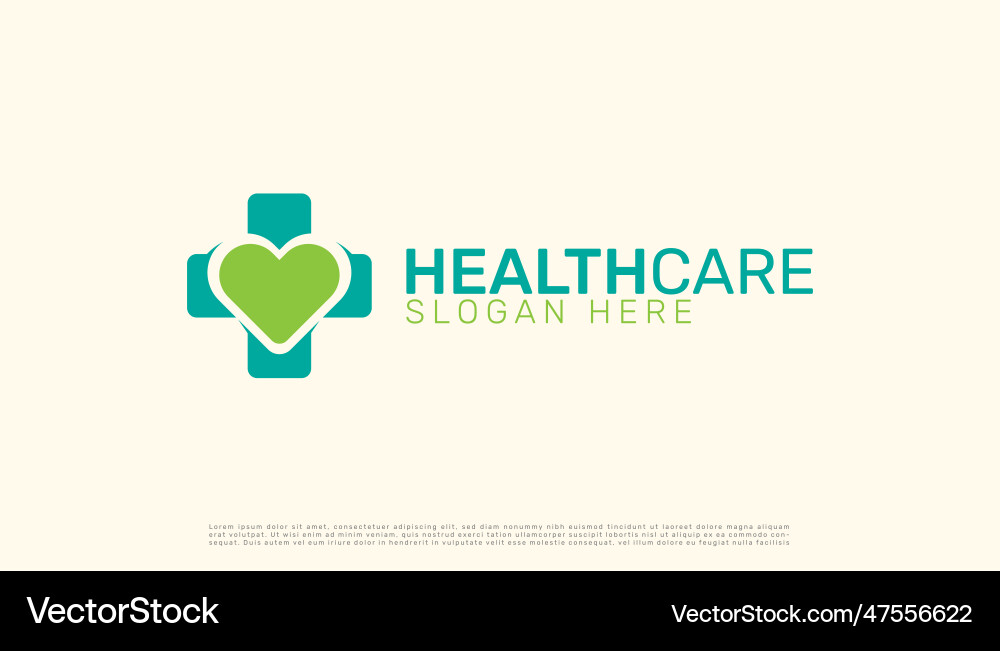 Heart Plus Healthcare Logo Vector Image