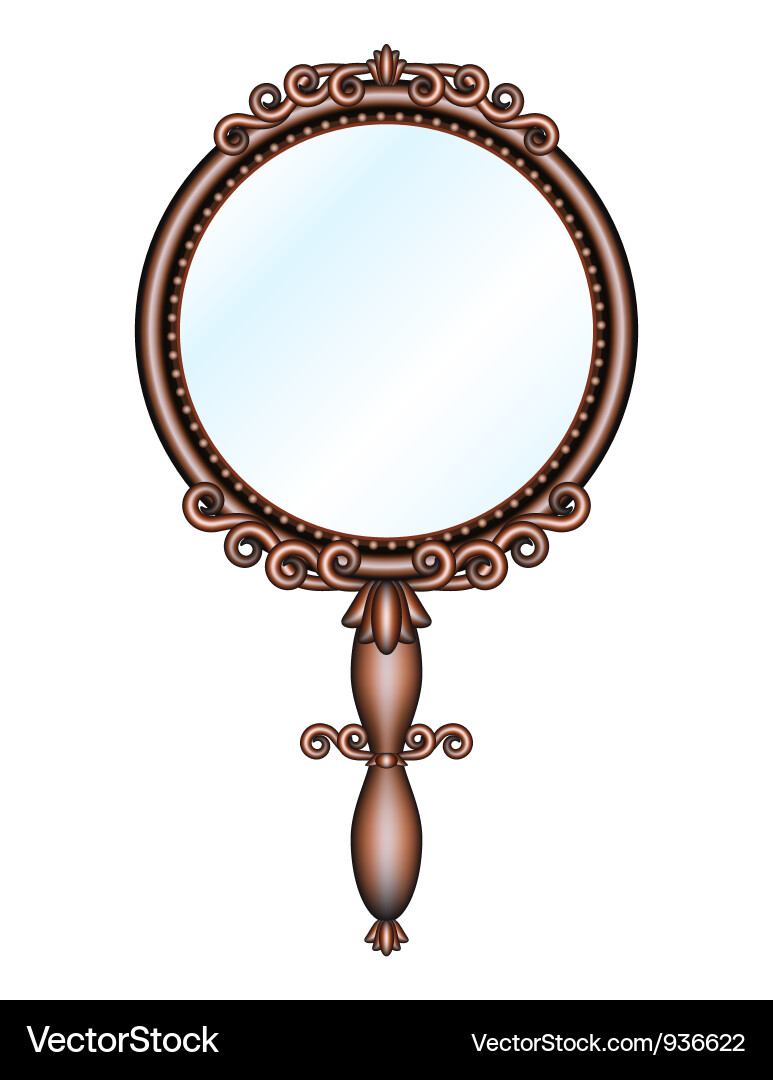 Vintage Retro Hand Mirror – Royalty-Free Vector | VectorStock, image size:773x1080