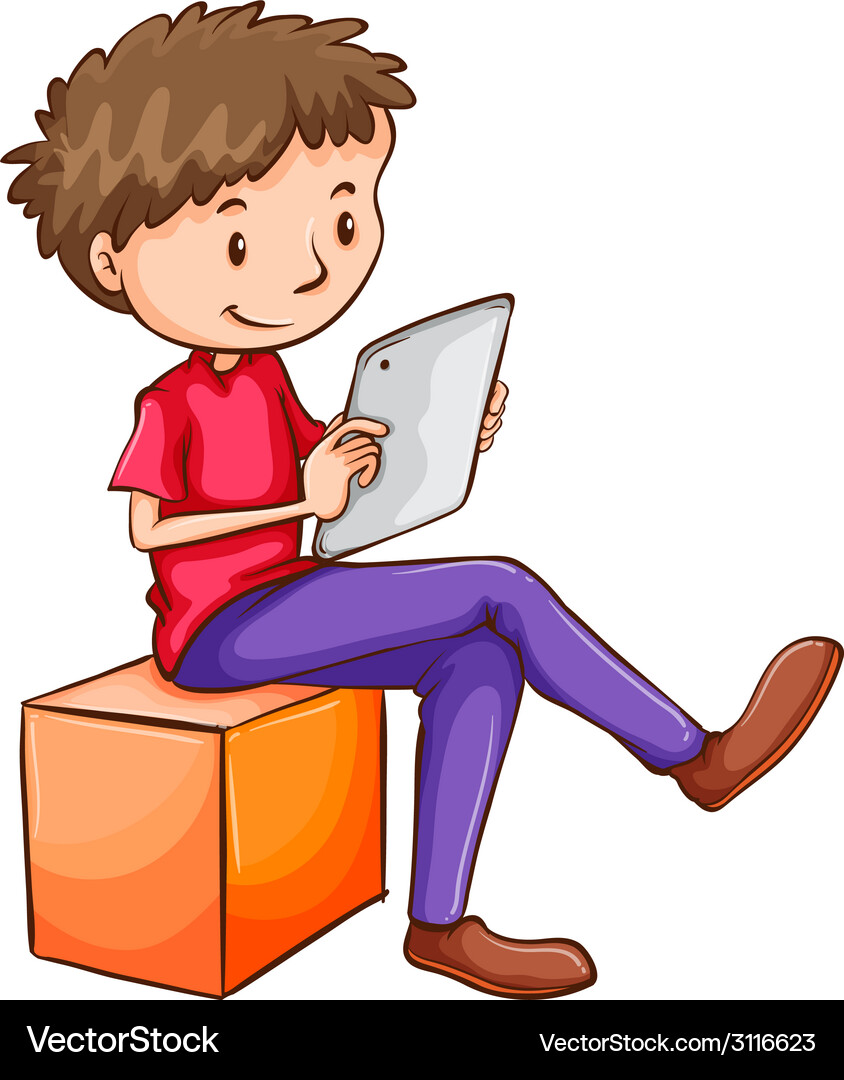 A simple sketch of man using mobile phone Vector Image