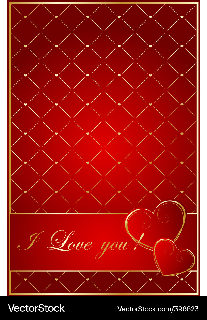 Abstract red background with hearts Vector Image