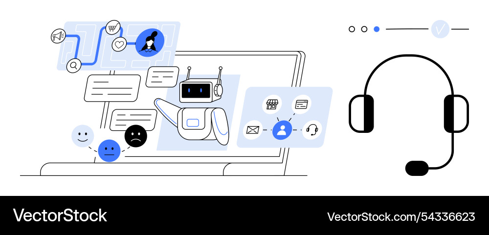 Chatbot with artificial intelligence messages Chatbot with artificial intelligence messages vector image