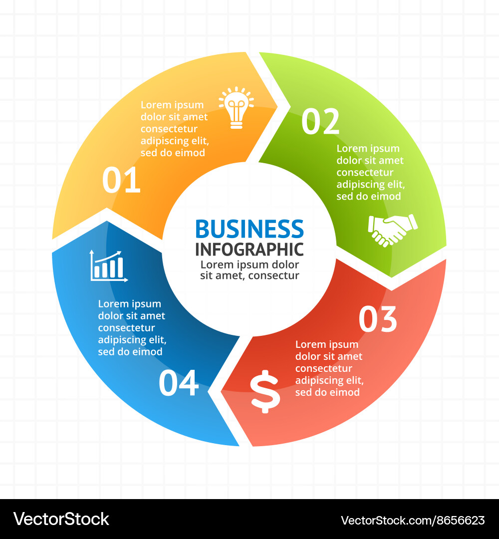 Circular Arrow Progress Graph Vector Image