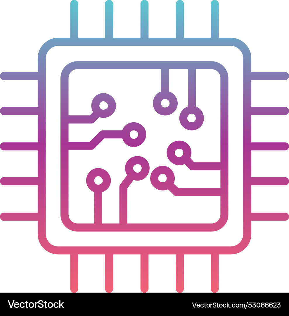 Cpu line gradient design Vector Image