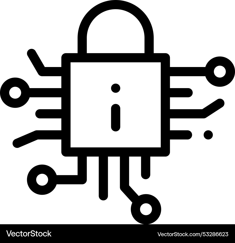 Encrypted icon thin linear style design isolated Encrypted icon thin linear style design isolated vector image