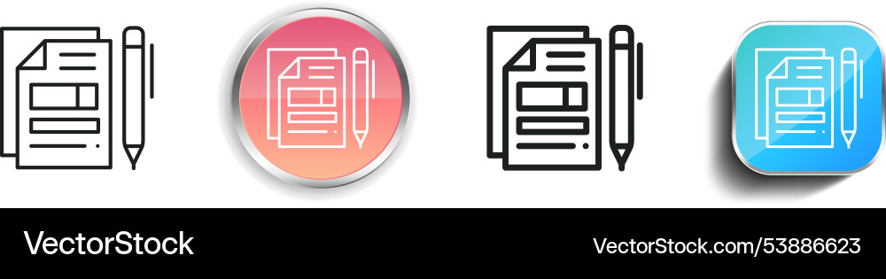 Files icon thin linear regular and button style vector image