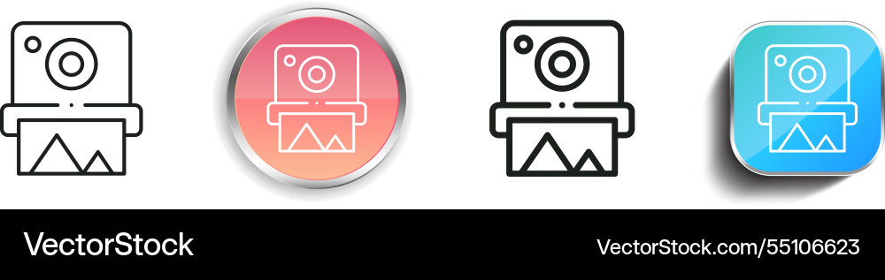 Instant camera icon thin linear regular Vector Image