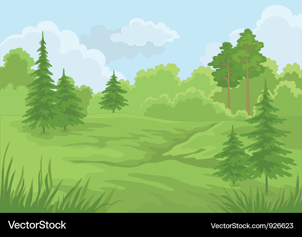 Landscape summer forest Royalty Free Vector Image