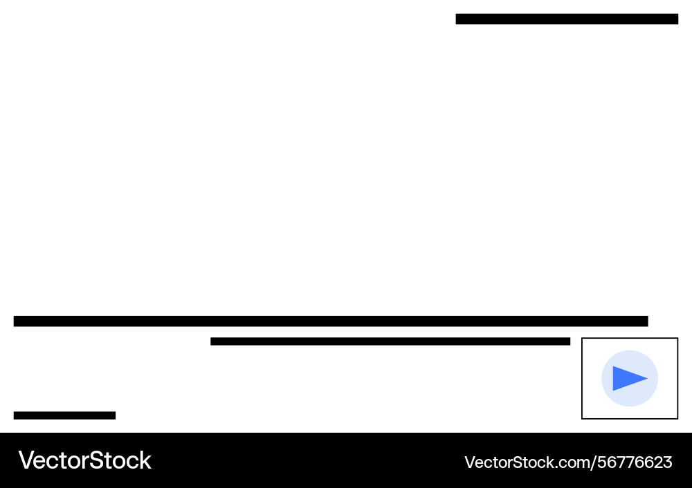 Minimalist design with play button and horizontal Minimalist design with play button and horizontal vector image