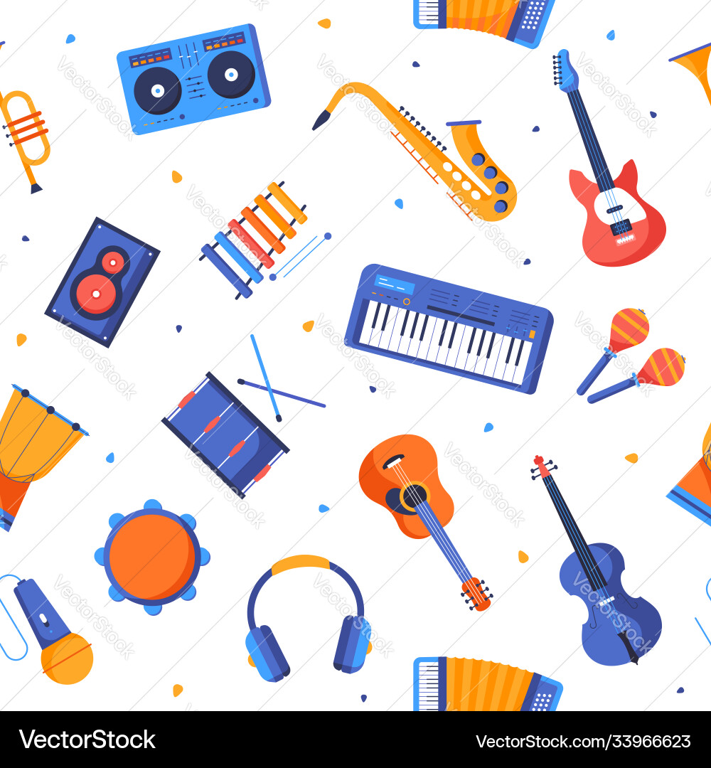 Musical Instruments Pattern vector image