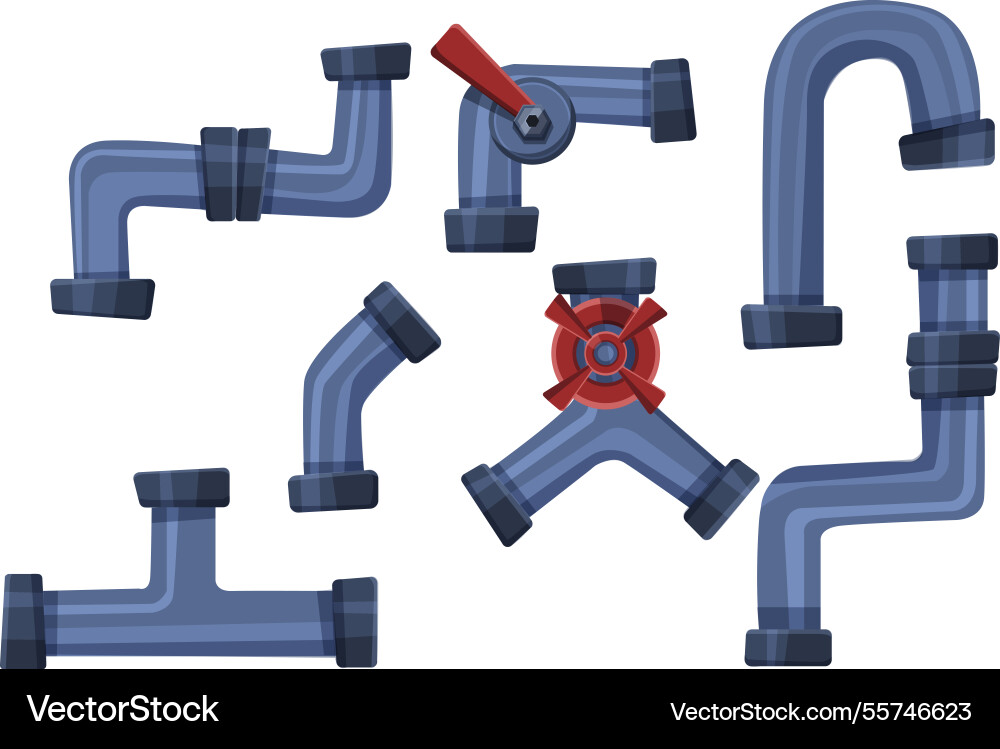 Pipeline collection in flat design Vector Image