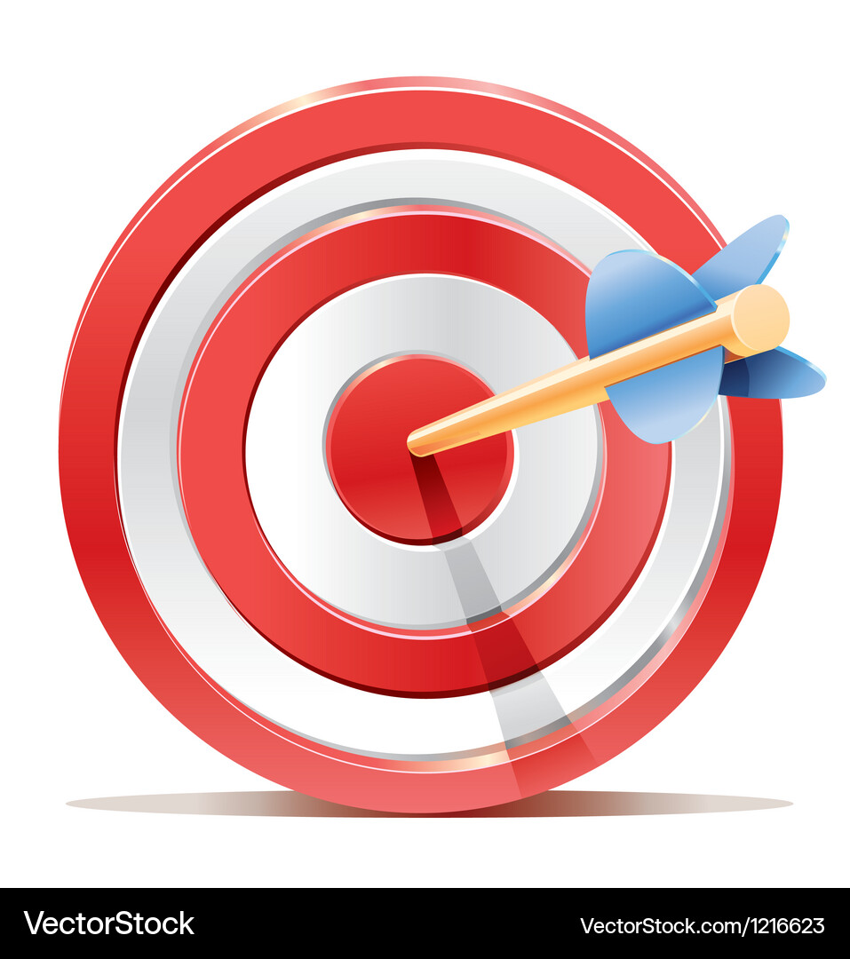 Red Dart Target with Arrow Vector Image