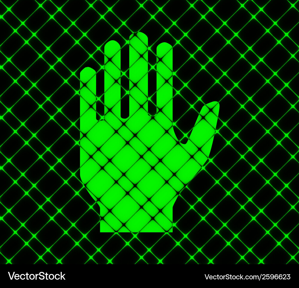 Stop hand flat modern web button and space Vector Image