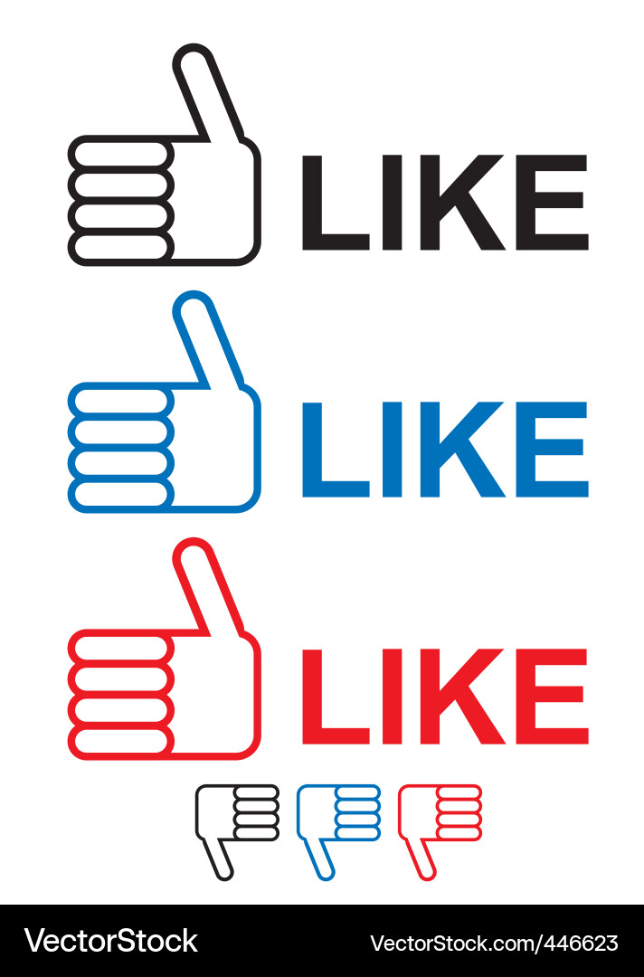 Thumbs Up Icon - Like Gesture Vector Image