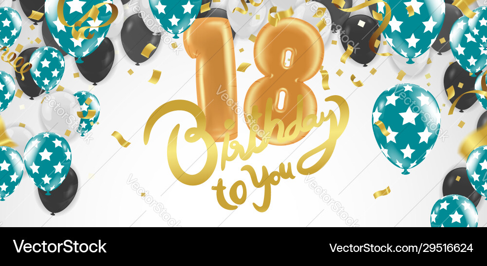 18th Birthday Party Celebration vector image