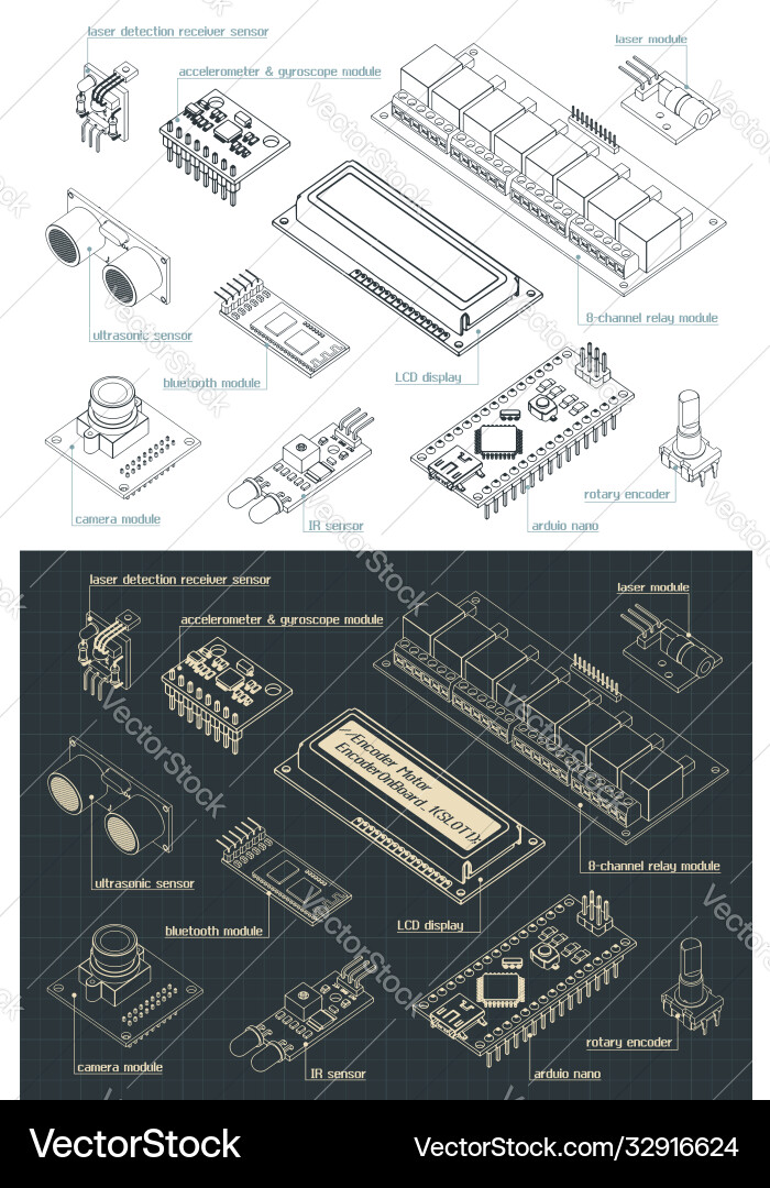 Arduino Sensor Komponenten vektorbild