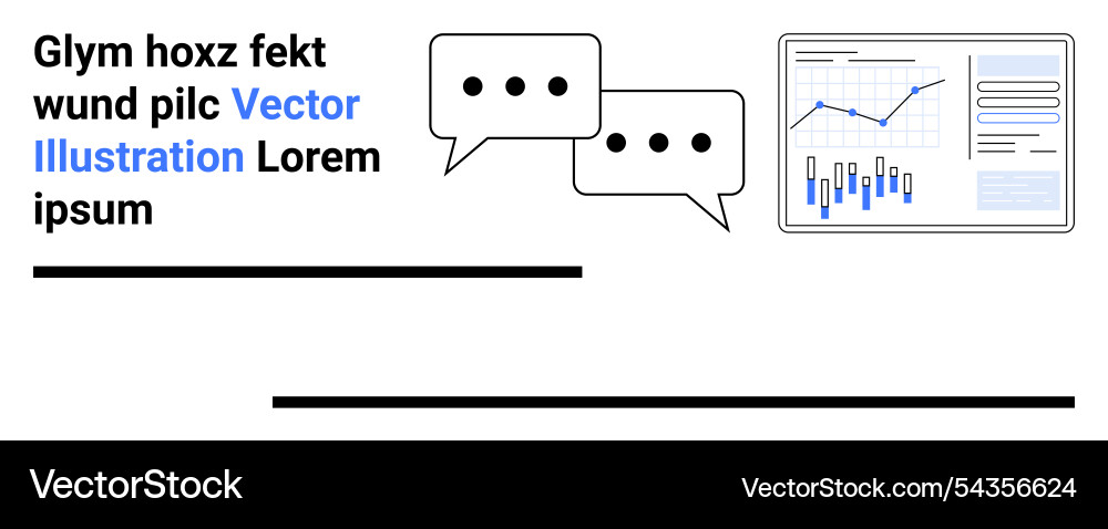 Business analytics dashboard with speech bubbles Vector Image