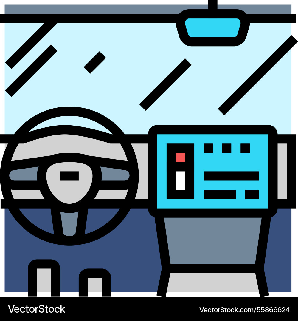 Car with screen display auto tainment color icon Vector Image