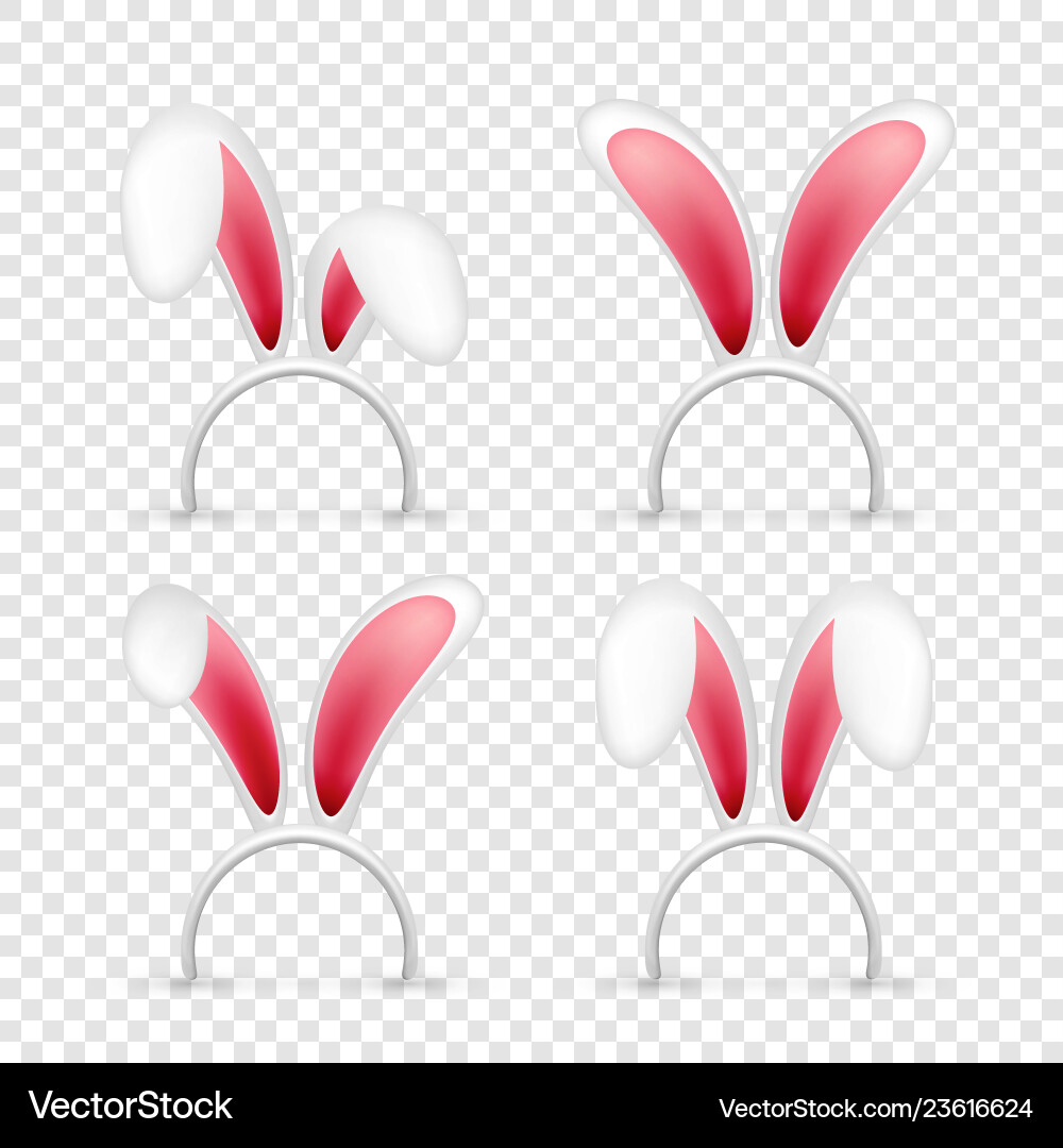 Easter bunny ears pink and white mask with rabbit Easter bunny ears pink and white mask with rabbit vector image