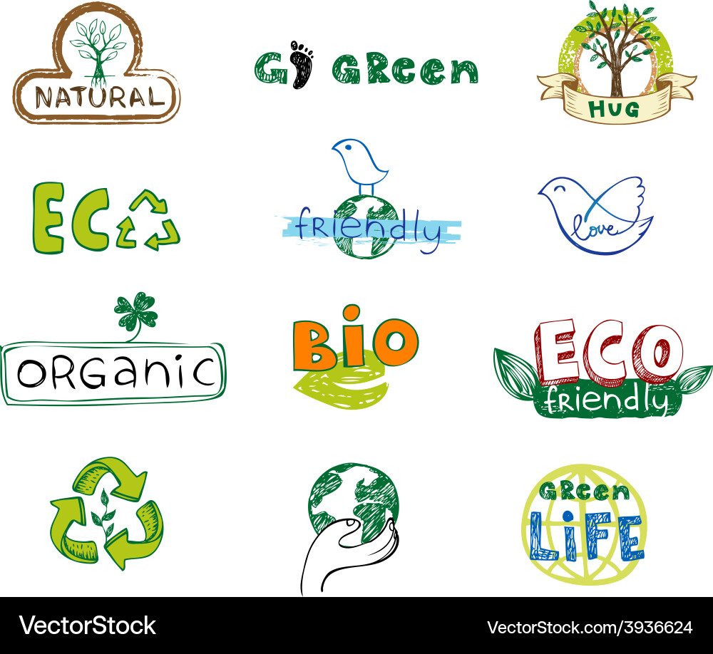 Eco design elements Vector Image