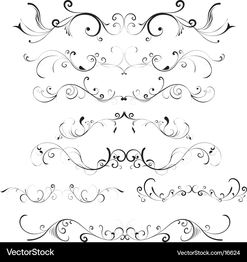 Floral Scroll Ornament vector image
