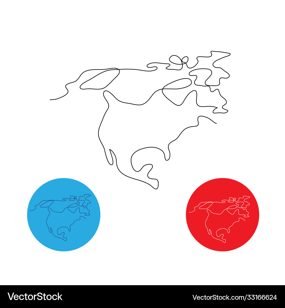 One line north america design silhouette One line north america design silhouette vector image