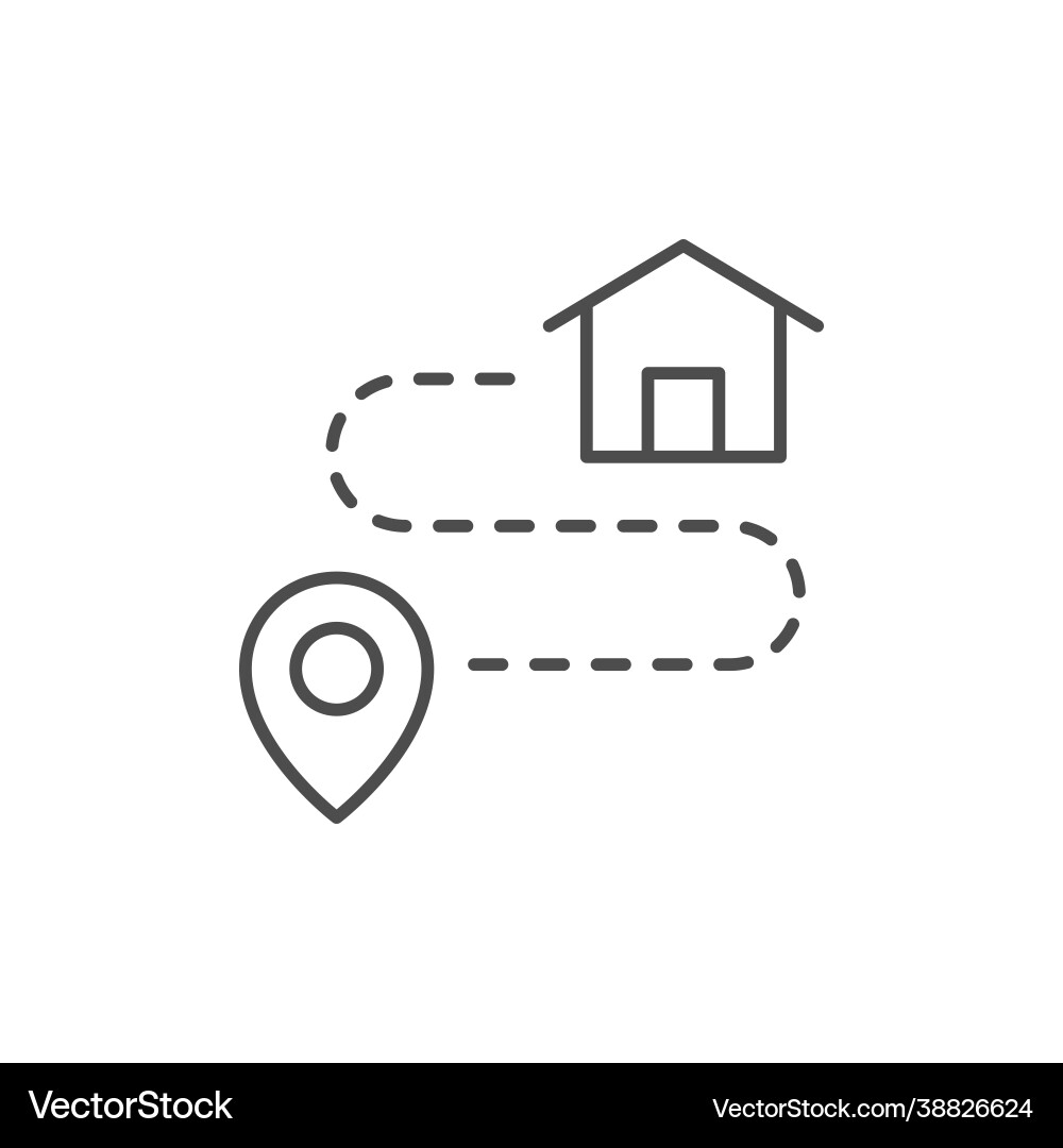 Route Scheme Icon - Navigation Path vector image
