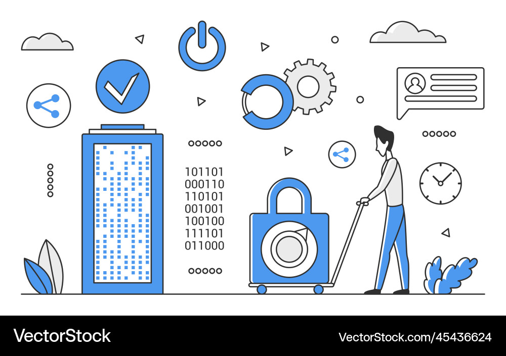 Server Performance Monitoring Vector Image