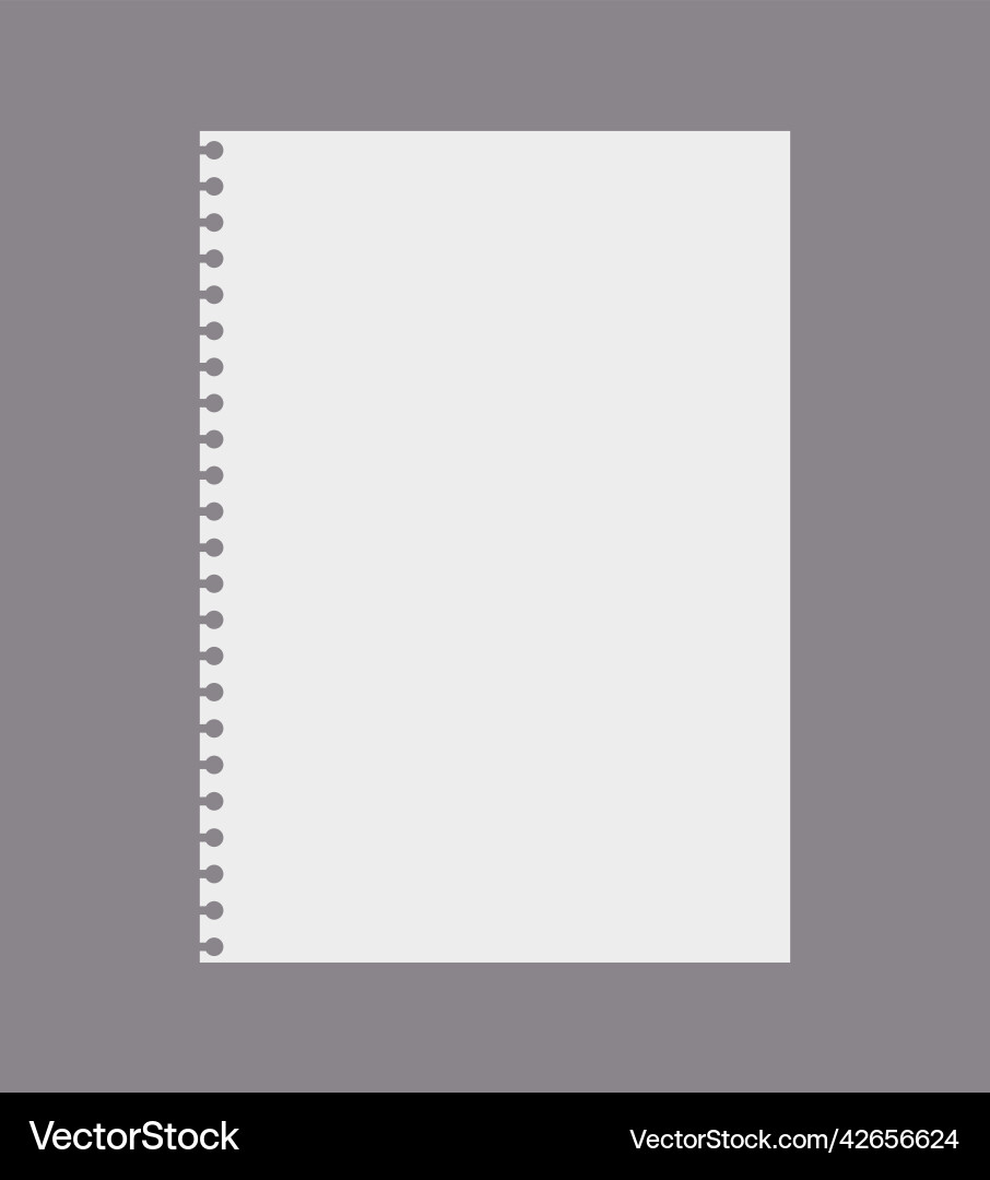 Torn Page from Notebook - Realistic vector image