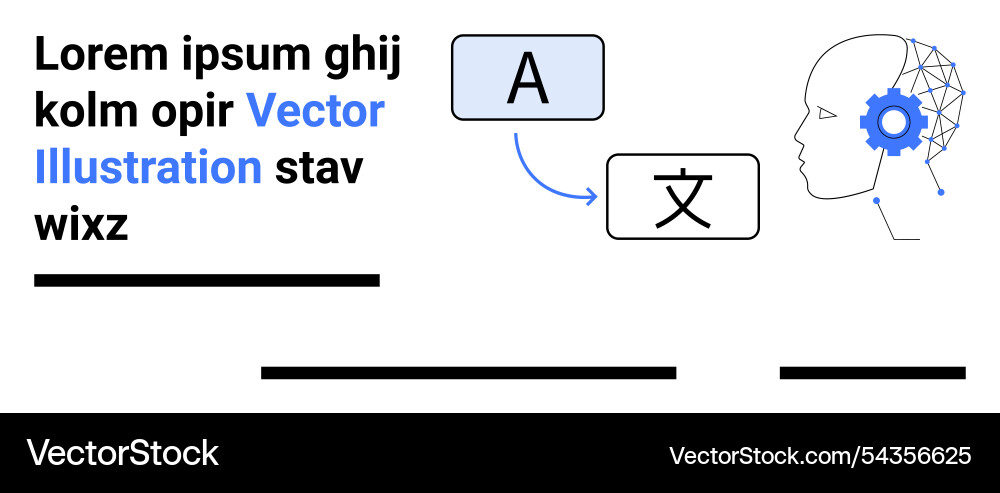 Ai-powered language translation concept connecting Ai-powered language translation concept connecting vector image