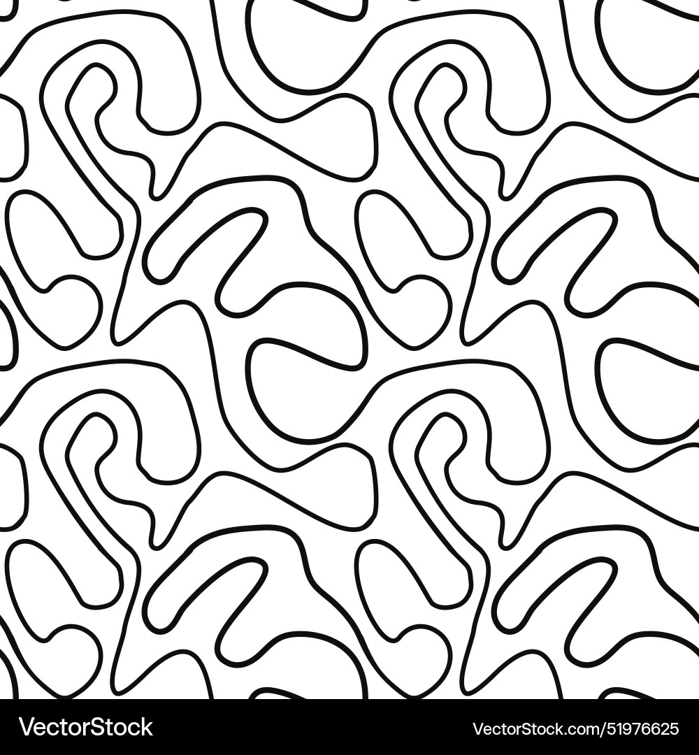 Black minimal swirl lines seamless pattern Black minimal swirl lines seamless pattern vector image