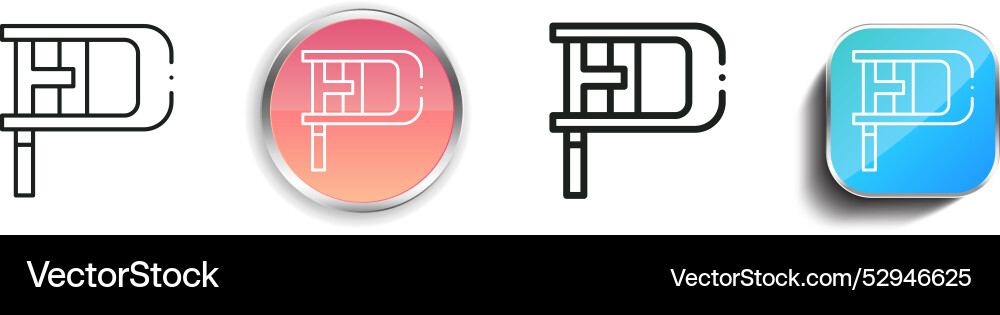 Cog icon thin linear regular and button style vector image