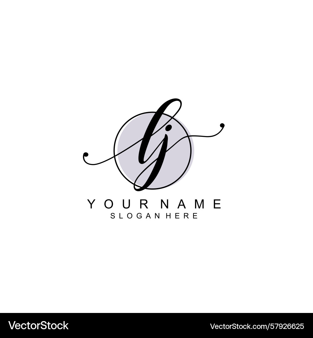 Handwriting logo concepts with initial lj Handwriting logo concepts with initial lj Vector Image