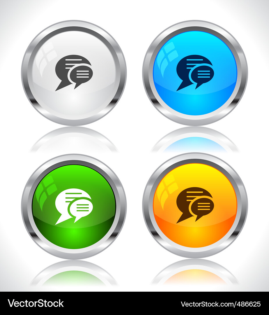 Metal web buttons Vector Image