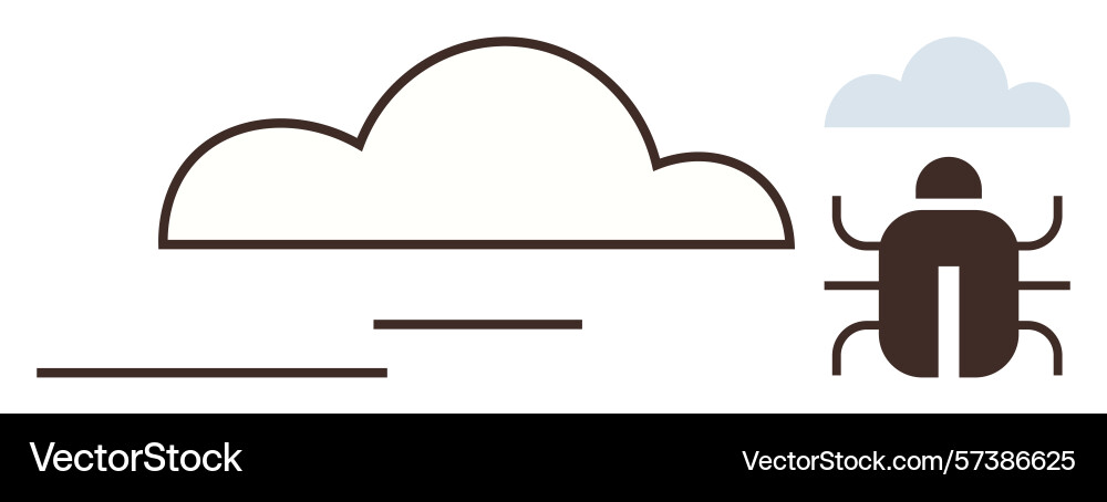 Minimalistic cloud and bug design representing Minimalistic cloud and bug design representing vector image