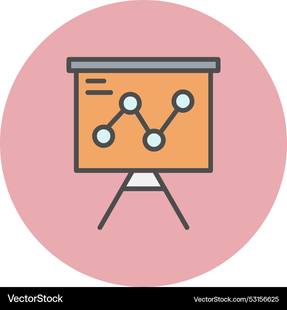 Presentation line filled circle icon Vector Image
