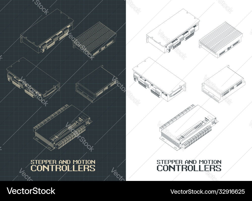 Stepper Motor Control Systems Vector Image