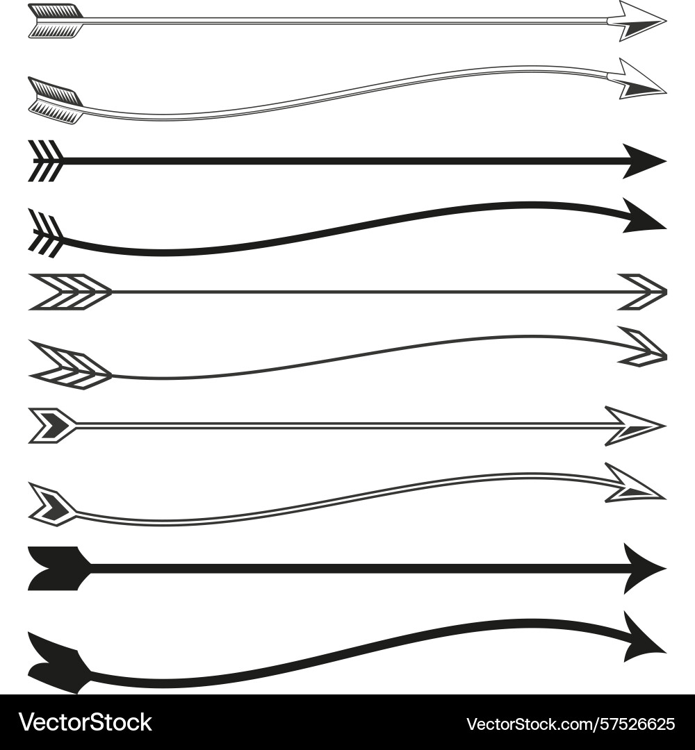 Straight arrow series parallel pointer lines Straight arrow series parallel pointer lines vector image