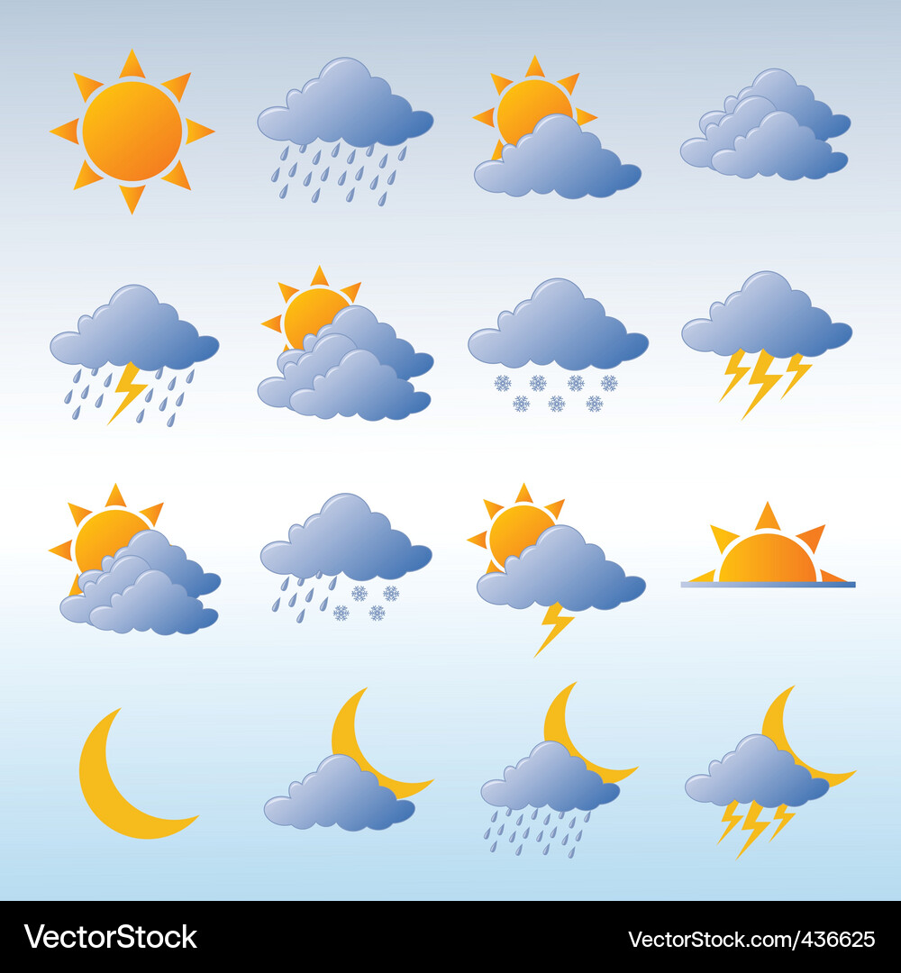 Weather icons Vector Image