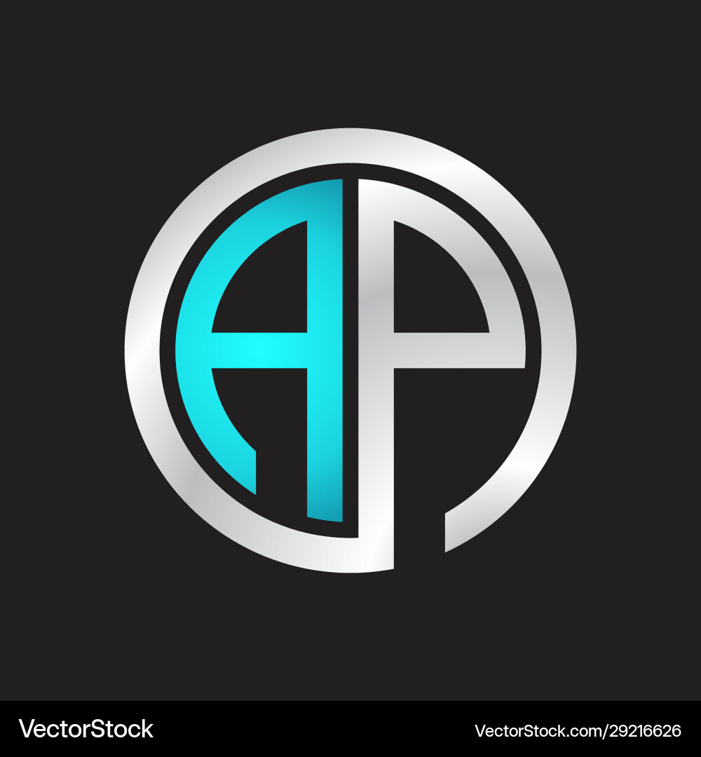 AP Initial Circle Monogram Logo Royalty Free Vector Image