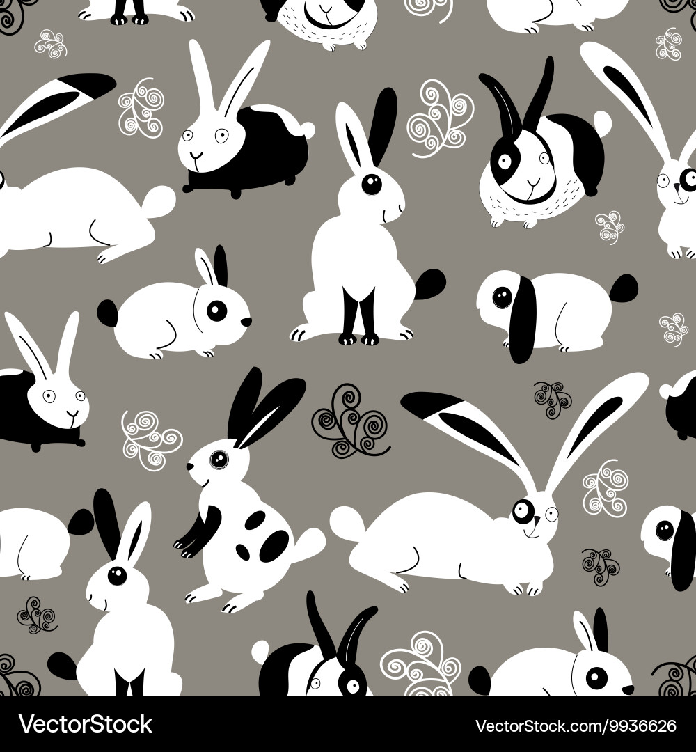 Beautiful pattern with rabbits vector image