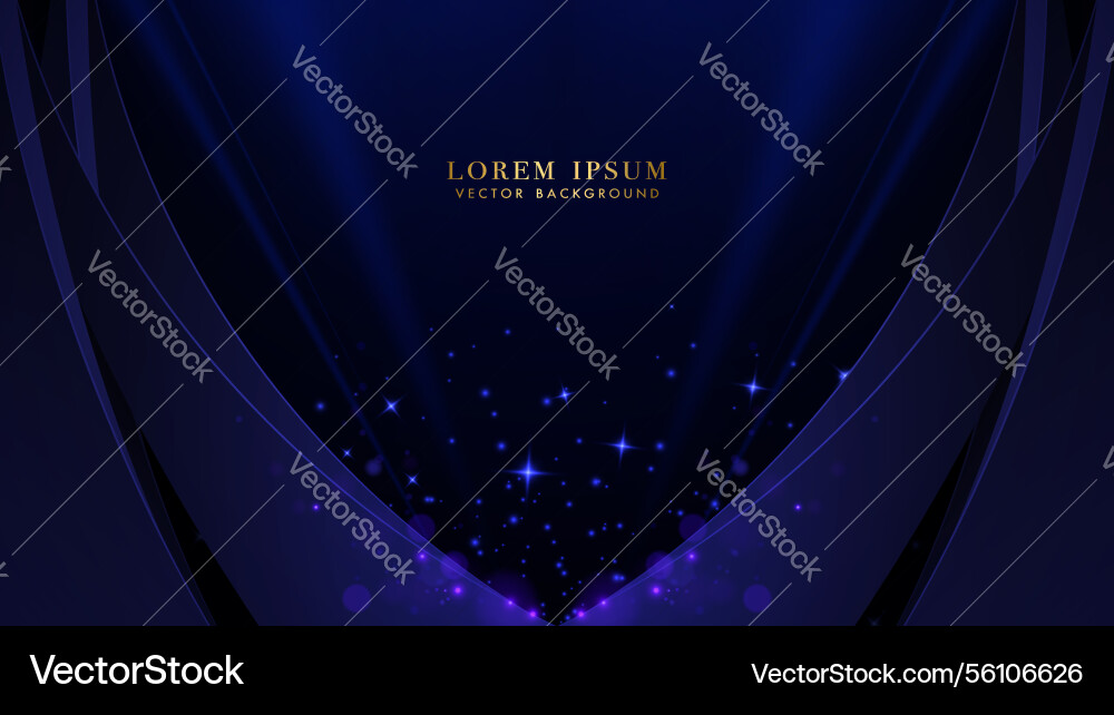 Blue curve shape with shiny dots and bokeh Blue curve shape with shiny dots and bokeh vector image