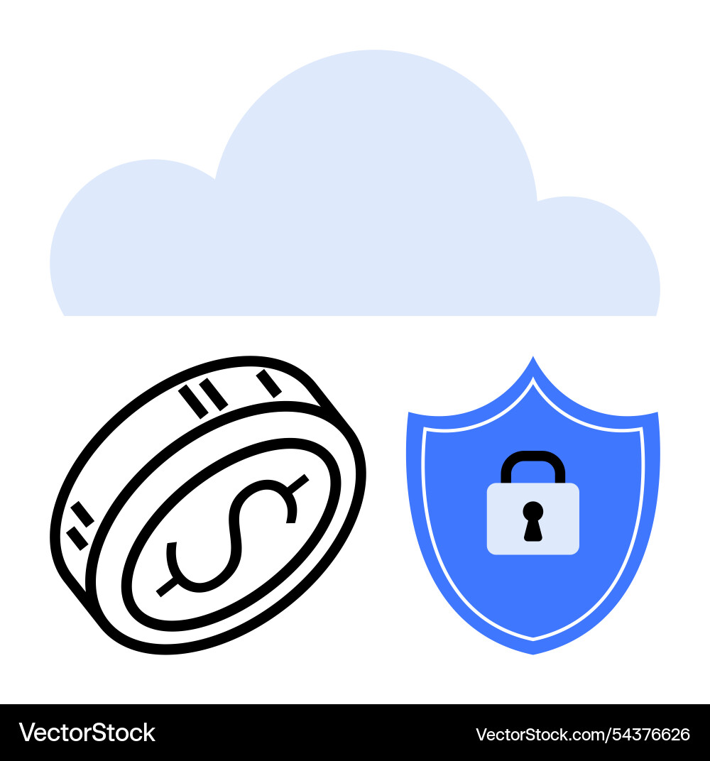Cloud storage security with data protection Cloud storage security with data protection vector image