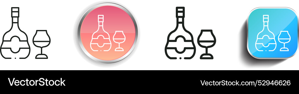 Cognac icon thin linear regular and button style Cognac icon thin linear regular and button style Vector Image