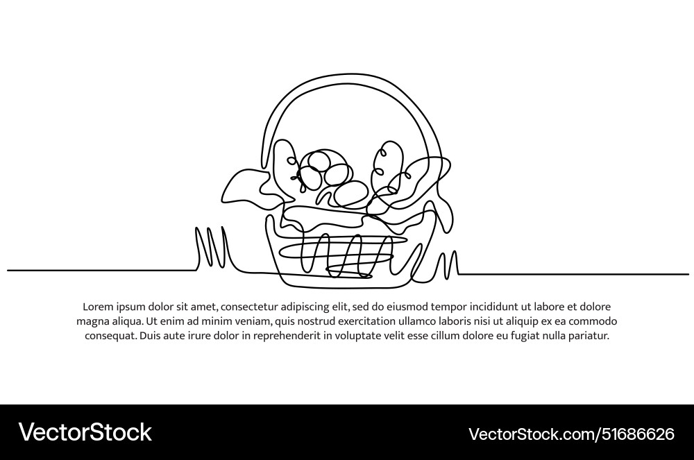 Continuous one line design of picnic Continuous one line design of picnic vector image